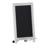 Canterbury 12" x 17" Whitewashed Tabletop Magnetic Chalkboard Sign with Metal Scrolled Legs, Hanging Wall Chalkboard, Countertop Memo Board
