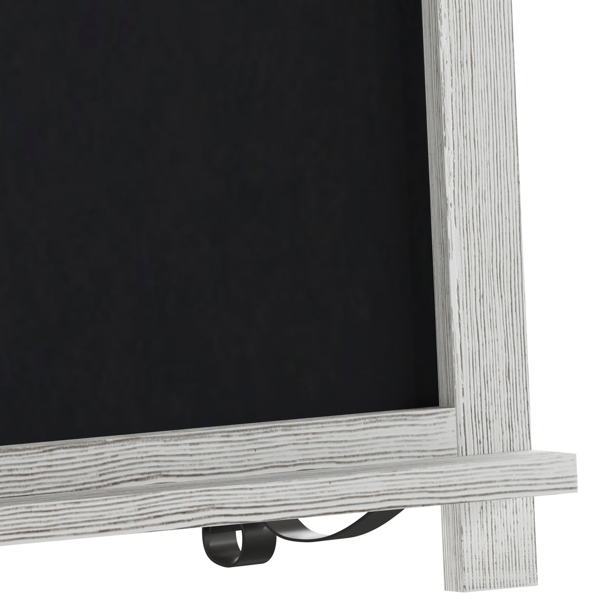 Canterbury 12" x 17" Whitewashed Tabletop Magnetic Chalkboard Sign with Metal Scrolled Legs, Hanging Wall Chalkboard, Countertop Memo Board