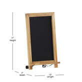 Canterbury 12" x 17" Torched Wood Tabletop Magnetic Chalkboard Sign with Metal Scrolled Legs, Hanging Wall Chalkboard, Countertop Memo Board