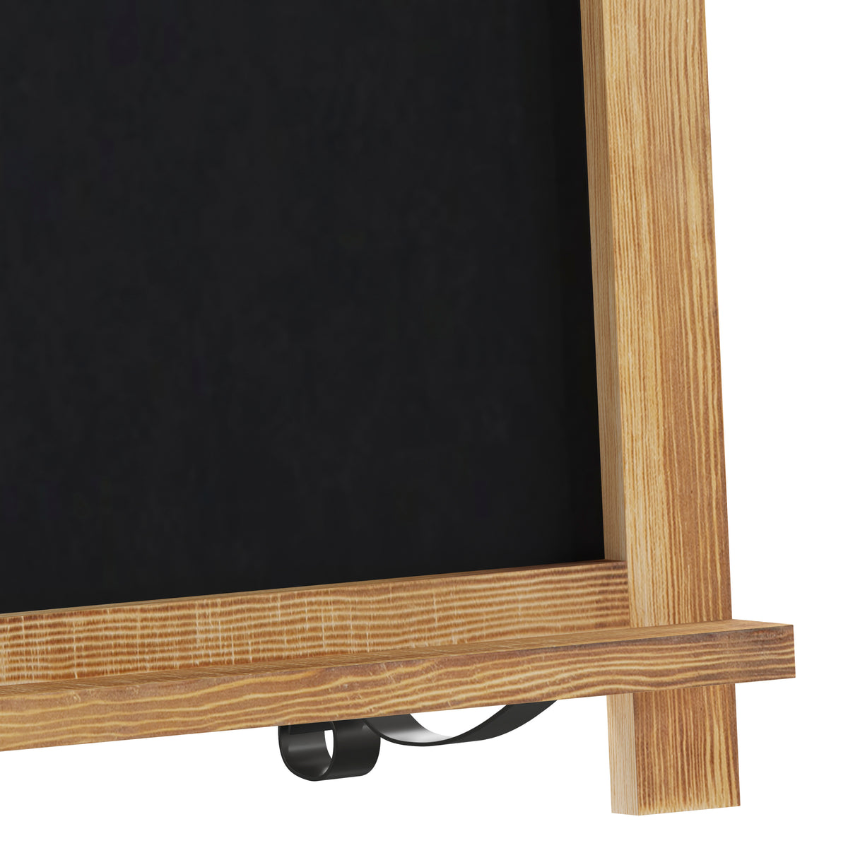 Canterbury 12" x 17" Torched Wood Tabletop Magnetic Chalkboard Sign with Metal Scrolled Legs, Hanging Wall Chalkboard, Countertop Memo Board