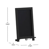 Canterbury 12" x 17" Black Tabletop Magnetic Chalkboard Sign with Metal Scrolled Legs, Hanging Wall Chalkboard, Countertop Memo Board