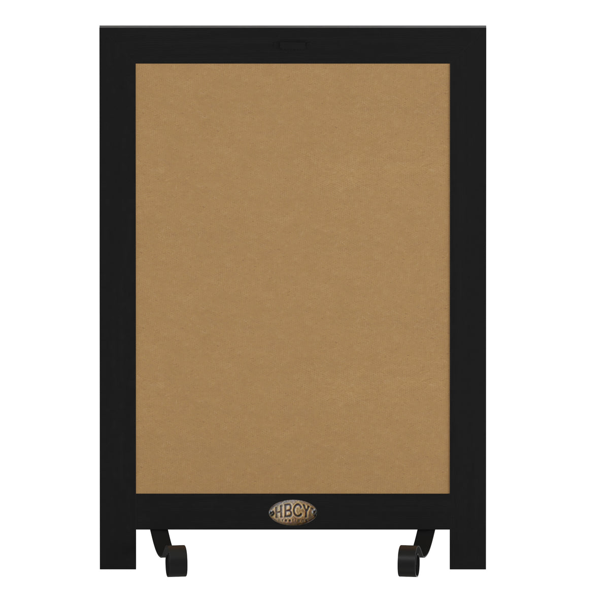 Canterbury 12" x 17" Black Tabletop Magnetic Chalkboard Sign with Metal Scrolled Legs, Hanging Wall Chalkboard, Countertop Memo Board