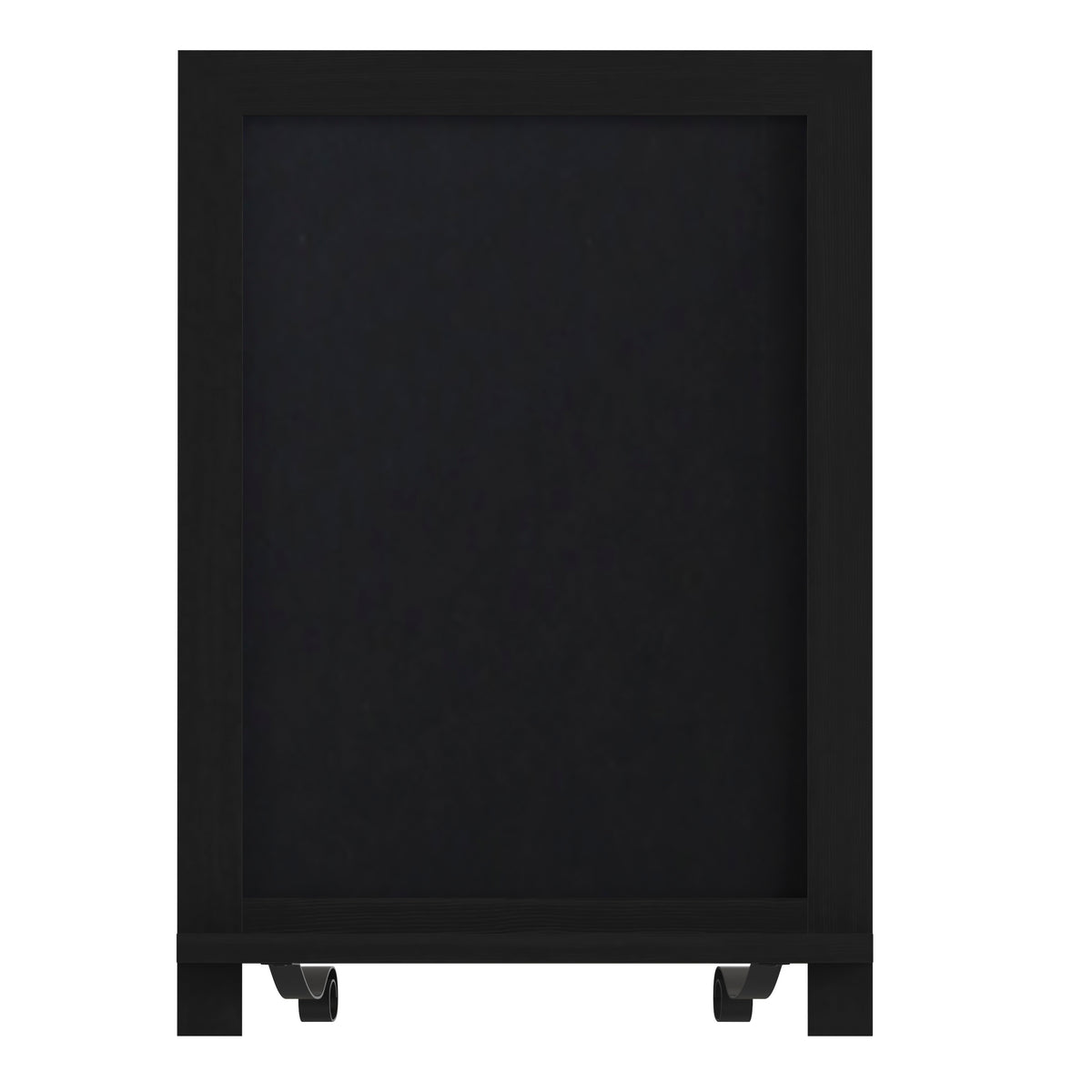 Canterbury 12" x 17" Black Tabletop Magnetic Chalkboard Sign with Metal Scrolled Legs, Hanging Wall Chalkboard, Countertop Memo Board