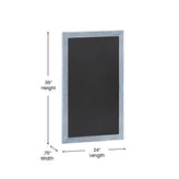 Canterbury 24" x 36" Rustic Blue Wall Mount Magnetic Chalkboard Sign with Eraser, Hanging Wall Chalkboard Memo Board for Home, School, or Business