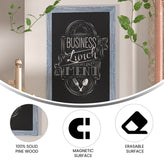 Canterbury 24" x 36" Rustic Blue Wall Mount Magnetic Chalkboard Sign with Eraser, Hanging Wall Chalkboard Memo Board for Home, School, or Business