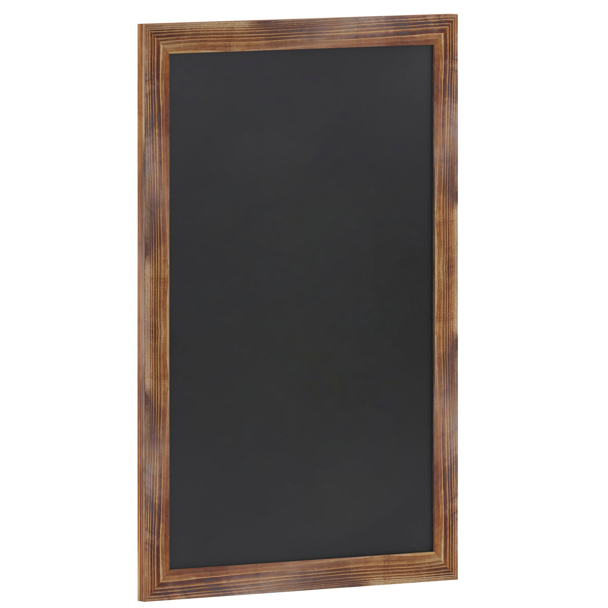 Canterbury 24" x 36" Torched Wood Wall Mount Magnetic Chalkboard Sign with Eraser, Hanging Wall Chalkboard Memo Board for Home, School, or Business