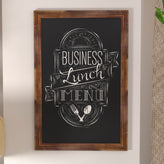 Canterbury 24" x 36" Torched Wood Wall Mount Magnetic Chalkboard Sign with Eraser, Hanging Wall Chalkboard Memo Board for Home, School, or Business