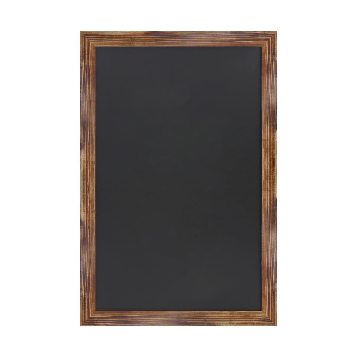 Canterbury 24" x 36" Torched Wood Wall Mount Magnetic Chalkboard Sign with Eraser, Hanging Wall Chalkboard Memo Board for Home, School, or Business
