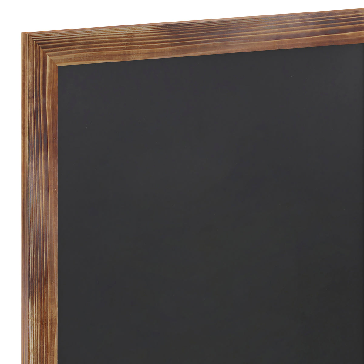 Canterbury 24" x 36" Torched Wood Wall Mount Magnetic Chalkboard Sign with Eraser, Hanging Wall Chalkboard Memo Board for Home, School, or Business