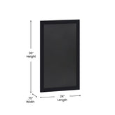 Canterbury 24" x 36" Black Wall Mount Magnetic Chalkboard Sign with Eraser, Hanging Wall Chalkboard Memo Board for Home, School, or Business