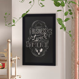 Canterbury 24" x 36" Black Wall Mount Magnetic Chalkboard Sign with Eraser, Hanging Wall Chalkboard Memo Board for Home, School, or Business