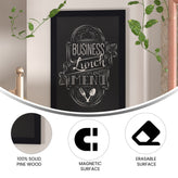 Canterbury 24" x 36" Black Wall Mount Magnetic Chalkboard Sign with Eraser, Hanging Wall Chalkboard Memo Board for Home, School, or Business