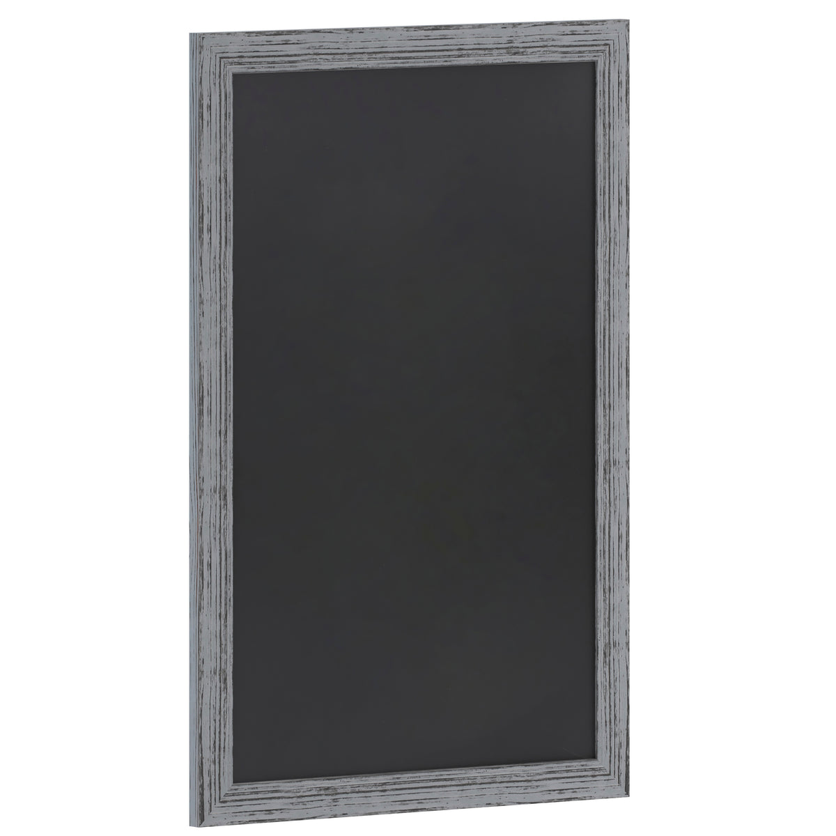 Canterbury 24" x 36" Rustic Gray Wall Mount Magnetic Chalkboard Sign with Eraser, Hanging Wall Chalkboard Memo Board for Home, School, or Business