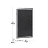 Canterbury 24" x 36" Rustic Gray Wall Mount Magnetic Chalkboard Sign with Eraser, Hanging Wall Chalkboard Memo Board for Home, School, or Business