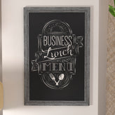 Canterbury 24" x 36" Rustic Gray Wall Mount Magnetic Chalkboard Sign with Eraser, Hanging Wall Chalkboard Memo Board for Home, School, or Business
