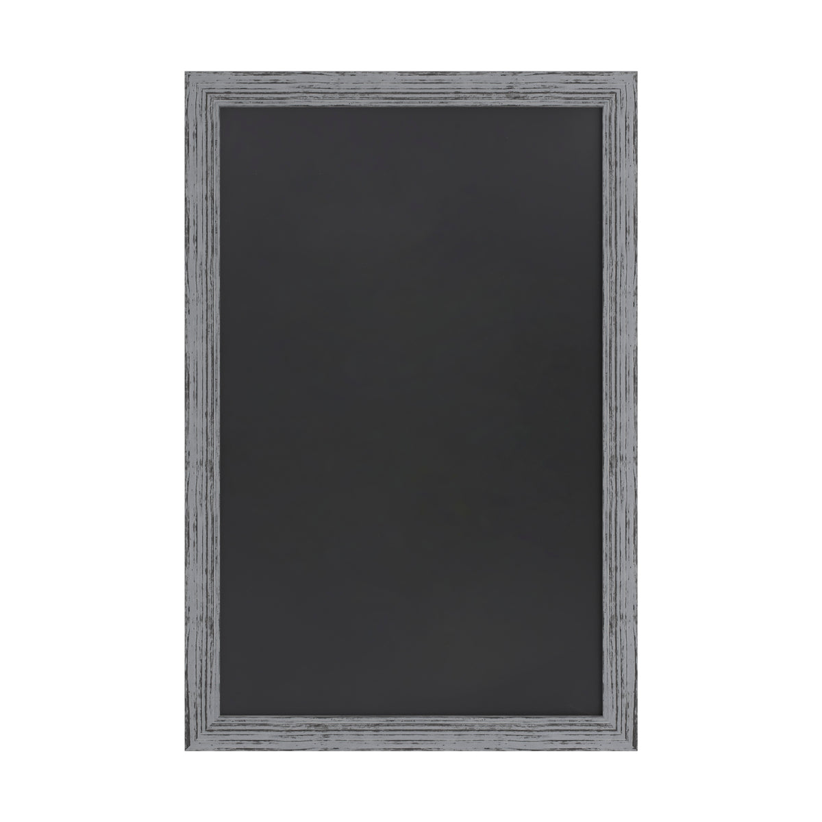 Canterbury 24" x 36" Rustic Gray Wall Mount Magnetic Chalkboard Sign with Eraser, Hanging Wall Chalkboard Memo Board for Home, School, or Business