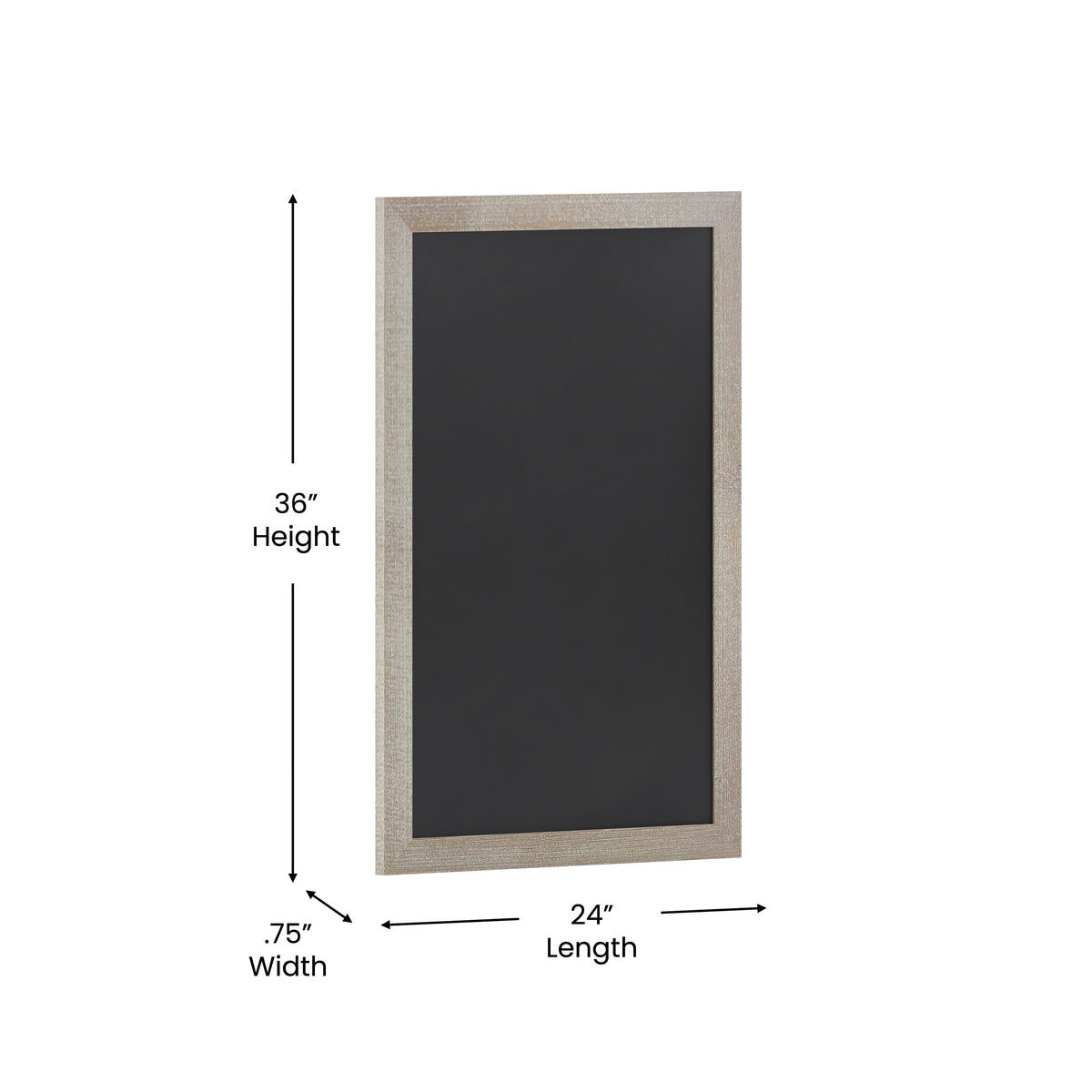 Canterbury 24" x 36" Weathered Wall Mount Magnetic Chalkboard Sign with Eraser, Hanging Wall Chalkboard Memo Board for Home, School, or Business