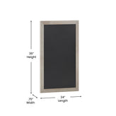 Canterbury 24" x 36" Weathered Wall Mount Magnetic Chalkboard Sign with Eraser, Hanging Wall Chalkboard Memo Board for Home, School, or Business
