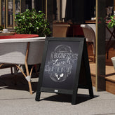 Canterbury 30" x 20" Vintage Wooden A-Frame Magnetic Indoor/Outdoor Chalkboard Sign, Freestanding Double Sided Extra Large Message Board, Black