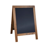 Canterbury 30" x 20" Vintage Wood A-Frame Magnetic Indoor/Outdoor Chalkboard Sign, Freestanding Double Sided Extra Large Message Board, Torched Brown