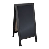 Canterbury Black 48x24 Vintage Wooden A-Frame Indoor/Outdoor A-Frame Magnetic Chalkboard Sign Set with 8 Chalk Markers, 10 Stencils, 2 Magnets