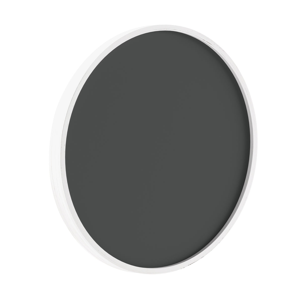 Canterbury 18" Round Wall Mounted Magnetic Chalkboard for Home or Business with Eraser and Chalk in Whitewash Pine Wood Frame
