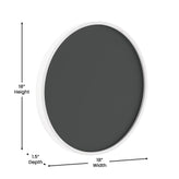 Canterbury 18" Round Wall Mounted Magnetic Chalkboard for Home or Business with Eraser and Chalk in Whitewash Pine Wood Frame