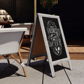 Canterbury 40" x 20" Vintage Wooden A-Frame Magnetic Indoor/Outdoor Chalkboard Sign, Freestanding Double Sided Extra Large Message Board, Graywash