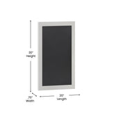 Canterbury 20" x 30" White Wall Mount Magnetic Chalkboard Sign with Eraser, Hanging Wall Chalkboard Memo Board for Home, School, or Business