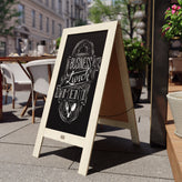 Canterbury 40" x 20" Vintage Wooden A-Frame Magnetic Indoor/Outdoor Chalkboard Sign, Freestanding Double Sided Extra Large Message Board, White