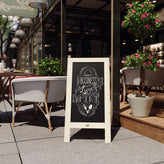Canterbury 40" x 20" Vintage Wooden A-Frame Magnetic Indoor/Outdoor Chalkboard Sign, Freestanding Double Sided Extra Large Message Board, White