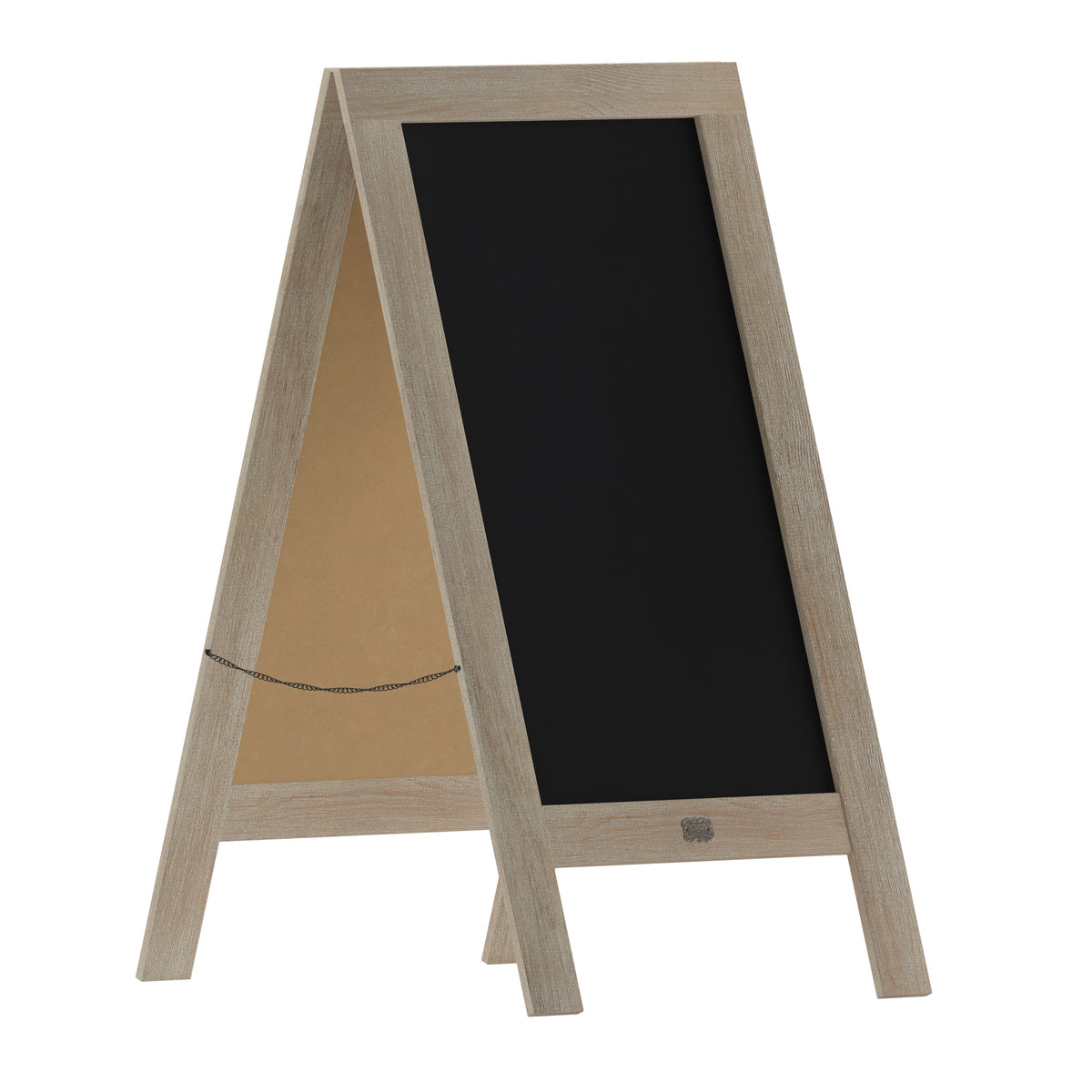 Canterbury 40" x 20" Vintage Wooden A-Frame Magnetic Indoor/Outdoor Chalkboard Sign, Freestanding Double Sided Extra Large Message Board, Weathered