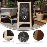 Canterbury 40" x 20" Vintage Wooden A-Frame Magnetic Indoor/Outdoor Chalkboard Sign, Freestanding Double Sided Extra Large Message Board, Weathered