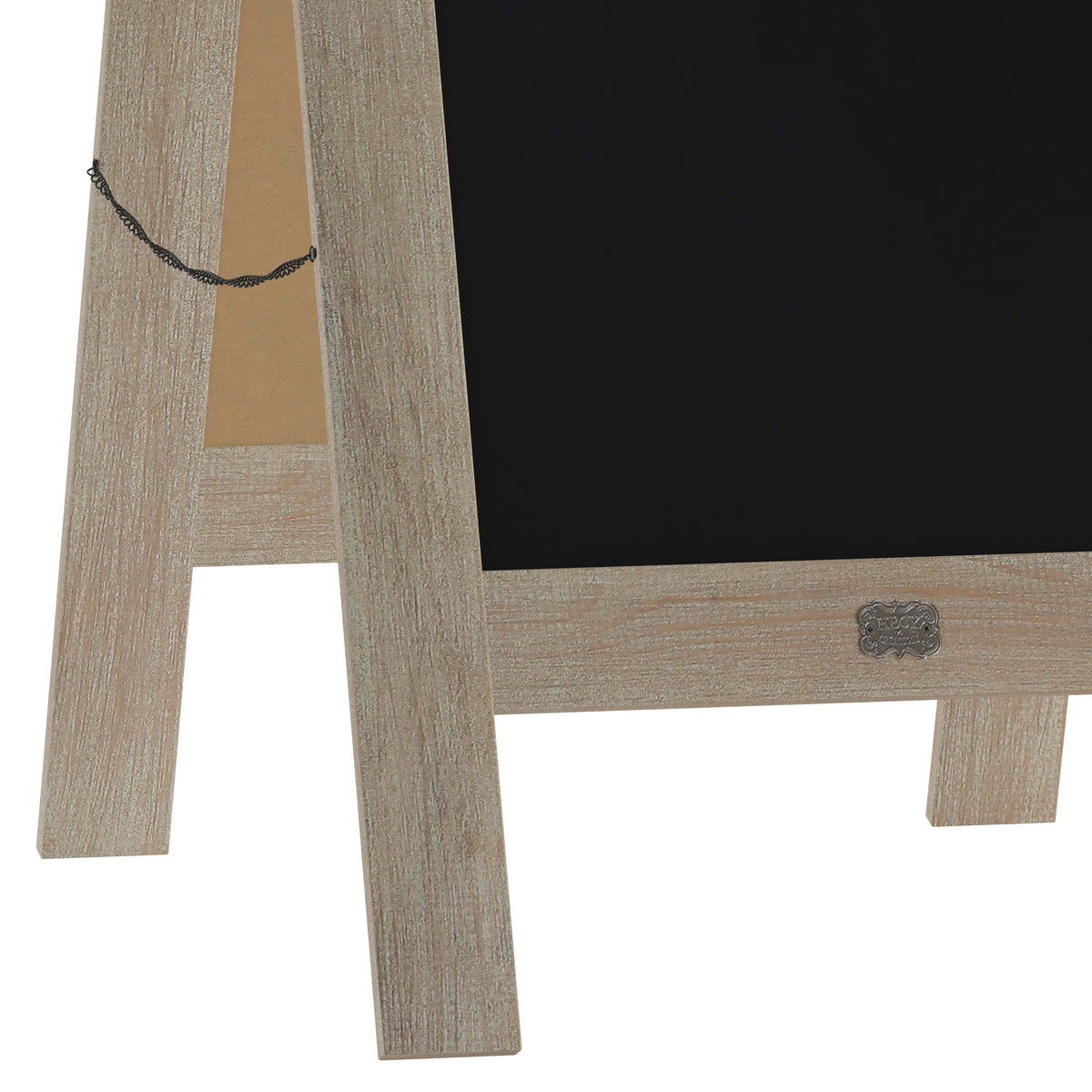 Canterbury 40" x 20" Vintage Wooden A-Frame Magnetic Indoor/Outdoor Chalkboard Sign, Freestanding Double Sided Extra Large Message Board, Weathered
