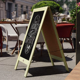 Canterbury 40" x 20" Vintage Wooden A-Frame Magnetic Indoor/Outdoor Chalkboard Sign, Freestanding Double Sided Extra Large Message Board, Green