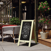 Canterbury 40" x 20" Vintage Wooden A-Frame Magnetic Indoor/Outdoor Chalkboard Sign, Freestanding Double Sided Extra Large Message Board, Green