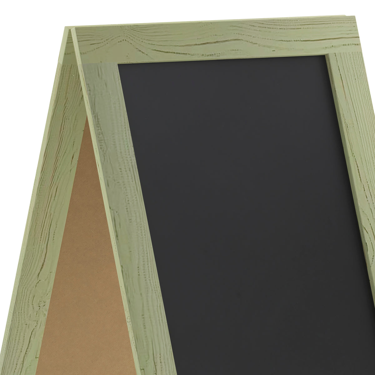 Canterbury 40" x 20" Vintage Wooden A-Frame Magnetic Indoor/Outdoor Chalkboard Sign, Freestanding Double Sided Extra Large Message Board, Green