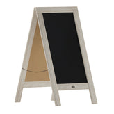 Canterbury 40" x 20" Weathered Wooden Indoor/Outdoor A-Frame Magnetic Chalkboard Sign Set with 8 Chalk Markers, 10 Stencils, and 2 Magnets, and Eraser