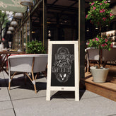 Canterbury 40" x 20" Weathered Wooden Indoor/Outdoor A-Frame Magnetic Chalkboard Sign Set with 8 Chalk Markers, 10 Stencils, and 2 Magnets, and Eraser