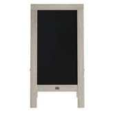 Canterbury 40" x 20" Weathered Wooden Indoor/Outdoor A-Frame Magnetic Chalkboard Sign Set with 8 Chalk Markers, 10 Stencils, and 2 Magnets, and Eraser