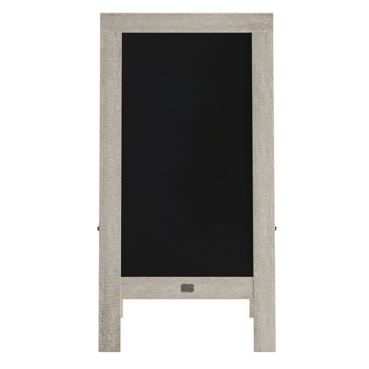 Canterbury 40" x 20" Weathered Wooden Indoor/Outdoor A-Frame Magnetic Chalkboard Sign Set with 8 Chalk Markers, 10 Stencils, and 2 Magnets, and Eraser