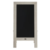 Canterbury 40" x 20" Weathered Wooden Indoor/Outdoor A-Frame Magnetic Chalkboard Sign Set with 8 Chalk Markers, 10 Stencils, and 2 Magnets, and Eraser