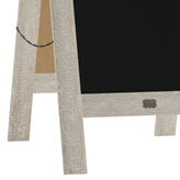 Canterbury 40" x 20" Weathered Wooden Indoor/Outdoor A-Frame Magnetic Chalkboard Sign Set with 8 Chalk Markers, 10 Stencils, and 2 Magnets, and Eraser