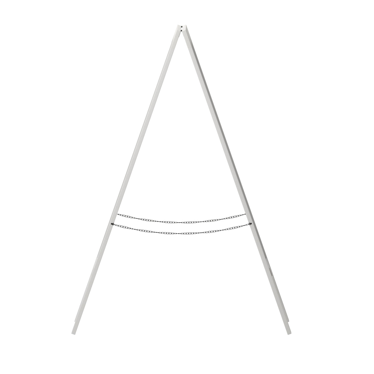 Canterbury 40" x 20" White Wooden Indoor/Outdoor A-Frame Magnetic Chalkboard Sign Set with 8 Chalk Markers, 10 Stencils, and 2 Magnets, and Eraser