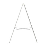 Canterbury 40" x 20" White Wooden Indoor/Outdoor A-Frame Magnetic Chalkboard Sign Set with 8 Chalk Markers, 10 Stencils, and 2 Magnets, and Eraser