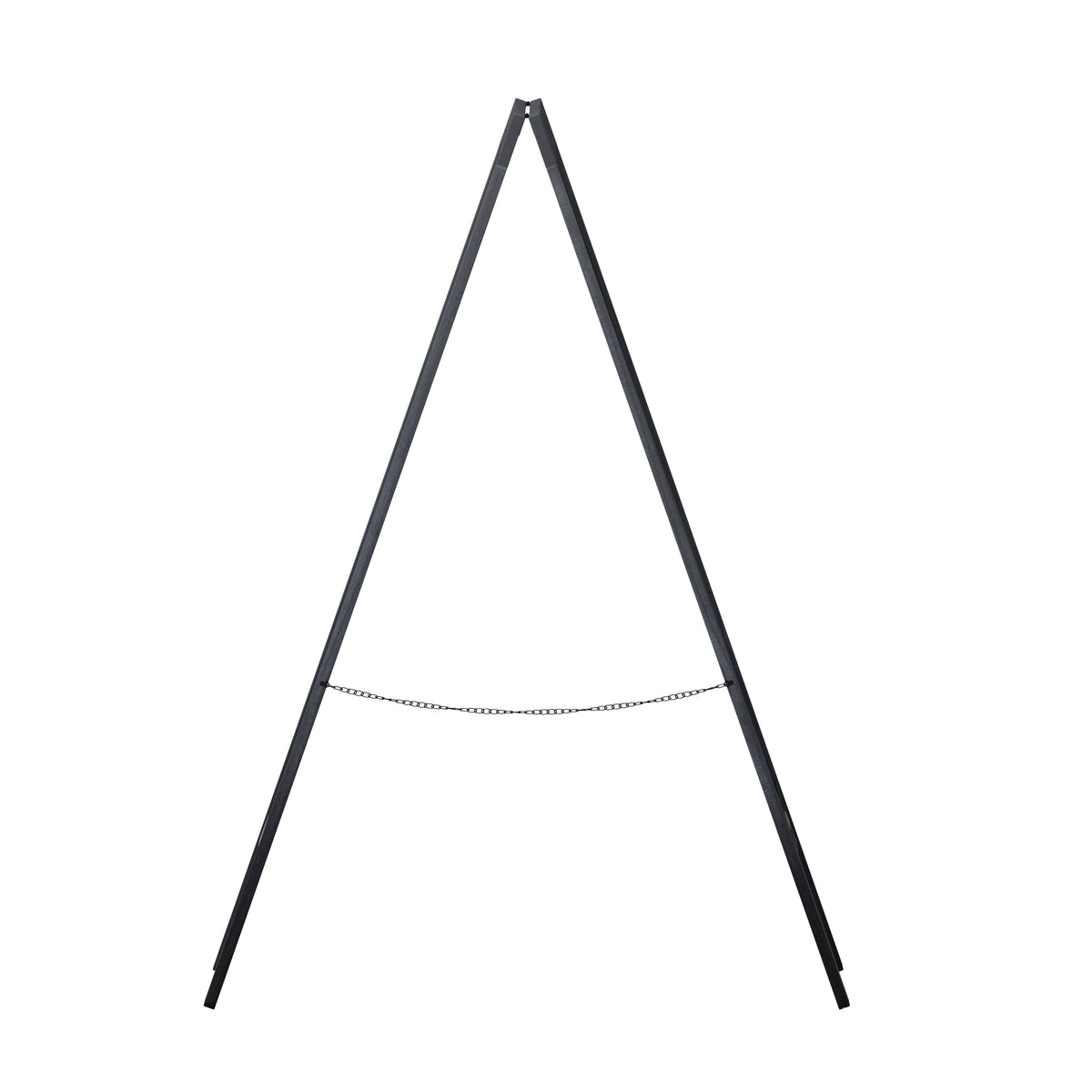 Canterbury 40" x 20" Black Wooden Indoor/Outdoor A-Frame Magnetic Chalkboard Sign Set with 8 Chalk Markers, 10 Stencils, and 2 Magnets, and Eraser