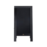 Canterbury 40" x 20" Black Wooden Indoor/Outdoor A-Frame Magnetic Chalkboard Sign Set with 8 Chalk Markers, 10 Stencils, and 2 Magnets, and Eraser