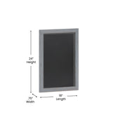 Canterbury 18" x 24" Rustic Gray Wall Mount Magnetic Chalkboard Sign with Eraser, Hanging Wall Chalkboard Memo Board for Home, School, or Business