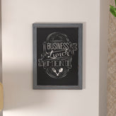 Canterbury 18" x 24" Rustic Gray Wall Mount Magnetic Chalkboard Sign with Eraser, Hanging Wall Chalkboard Memo Board for Home, School, or Business