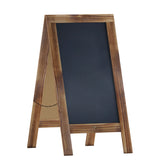Canterbury 40" x 20" Vintage Wooden A-Frame Magnetic Indoor/Outdoor Chalkboard Sign, Freestanding Double Sided Extra Large Message Board, Rustic Brown